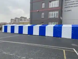 mavi beyaz tente 